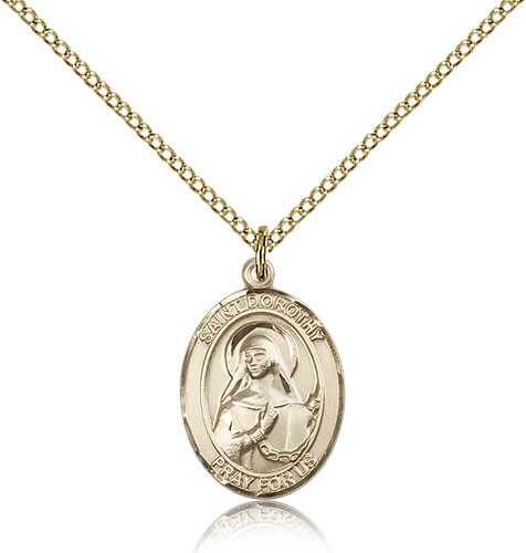 St. Dorothy Medal, Gold Filled, Medium - Gold-tone