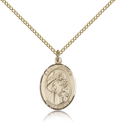 St. Ursula Medal, Gold Filled, Medium - Gold-tone