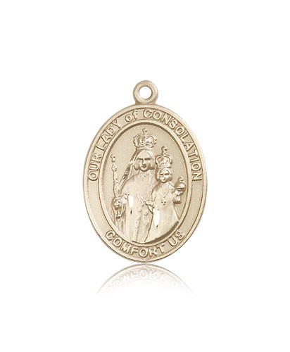 Our Lady of Consolation Medal, 14 Karat Gold, Large - 14 KT Yellow Gold