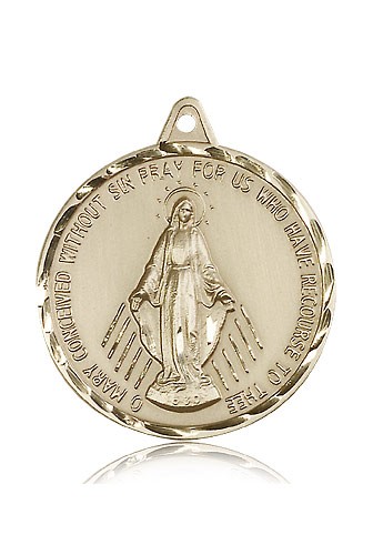 Miraculous Medal, 14 Karat Gold - 14 KT Yellow Gold