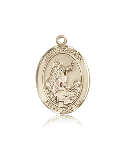 St. Colette Medal, 14 Karat Gold, Large - 14 KT Yellow Gold