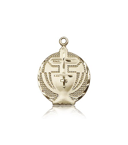 Communion Medal, 14 Karat Gold - 14 KT Yellow Gold