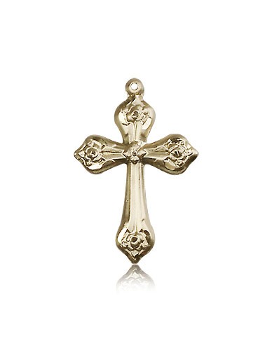 Cross Pendant, 14 Karat Gold - 14 KT Yellow Gold