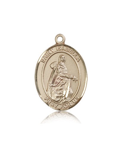 St. Isabella of Portugal Medal, 14 Karat Gold, Large - 14 KT Yellow Gold