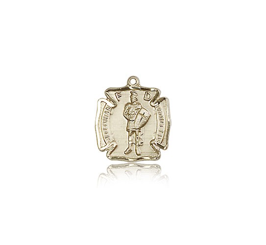 St. Florian Medal, 14 Karat Gold - 14 KT Yellow Gold