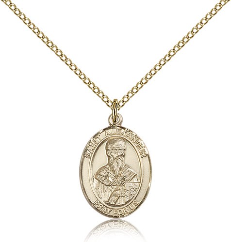 St. Alexander Sauli Medal, Gold Filled, Medium - Gold-tone