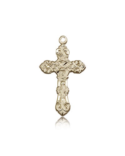 Cross Pendant, 14 Karat Gold - 14 KT Yellow Gold