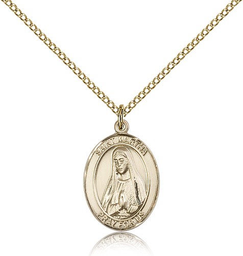 St. Martha Medal, Gold Filled, Medium - Gold-tone