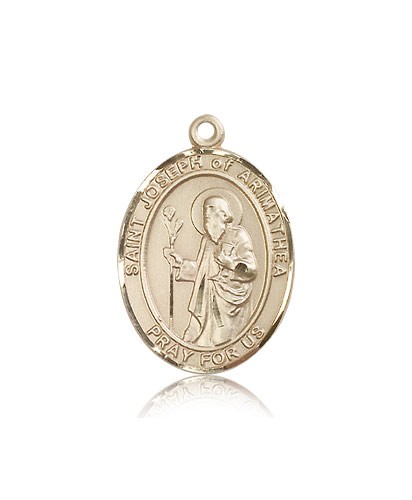 St. Joseph of Arimathea Medal, 14 Karat Gold, Large - 14 KT Yellow Gold