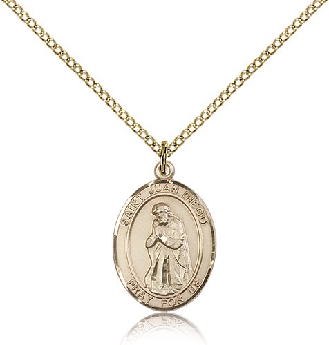 St. Juan Diego Medal, Gold Filled, Medium - Gold-tone