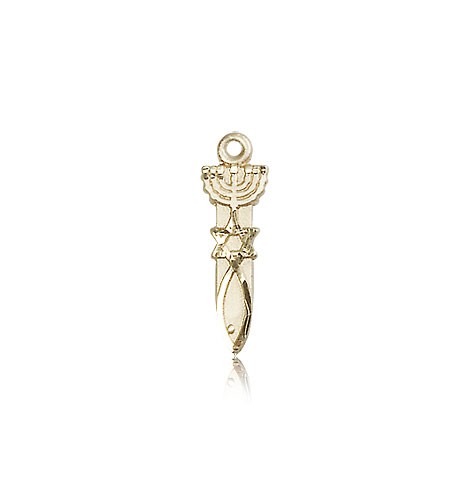 Menorah Star Fish Medal, 14 Karat Gold - 14 KT Yellow Gold