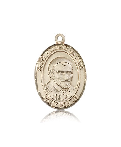 St. Vincent De Paul Medal, 14 Karat Gold, Large - 14 KT Yellow Gold
