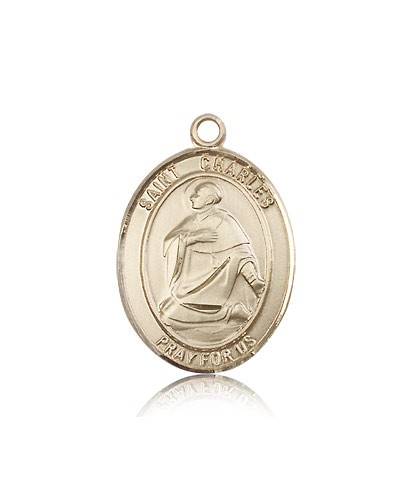 St. Charles Borromeo Medal, 14 Karat Gold, Large - 14 KT Yellow Gold