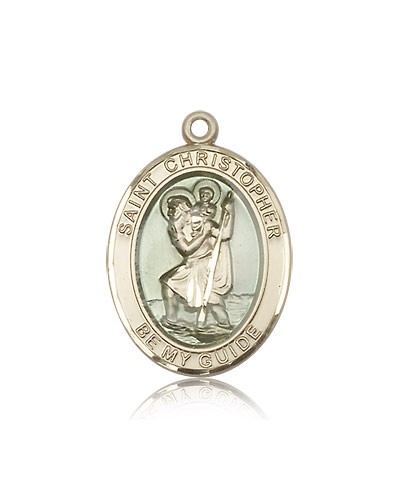 St. Christopher Medal, 14 Karat Gold, Large - 14 KT Yellow Gold