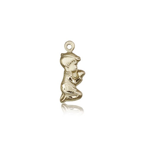 Praying Boy Medal, 14 Karat Gold - 14 KT Yellow Gold