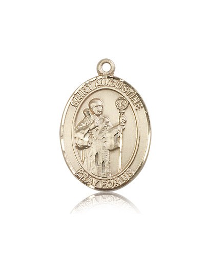 St. Augustine Medal, 14 Karat Gold, Large - 14 KT Yellow Gold