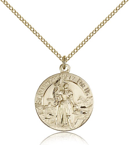 St. Joan of Arc Medal, Gold Filled - Gold-tone