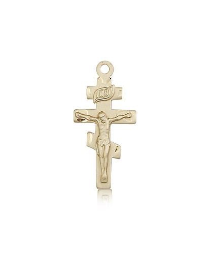 Crucifix Pendant, 14 Karat Gold - 14 KT Yellow Gold