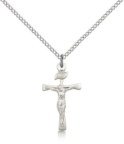 Maltese Crucifix Pendant, Sterling Silver - 18&quot; 1.2mm Sterling Silver Chain + Clasp
