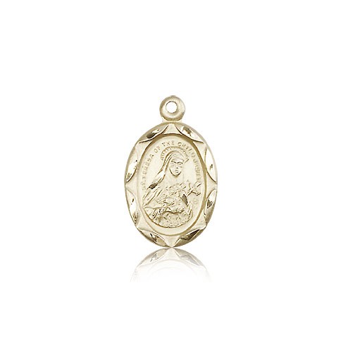 St. Theresa Medal, 14 Karat Gold - 14 KT Yellow Gold