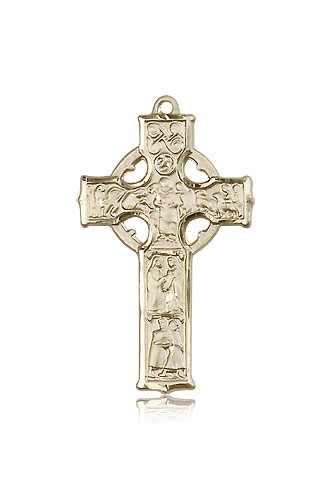 Celtic Cross Pendant, 14 Karat Gold - 14 KT Yellow Gold