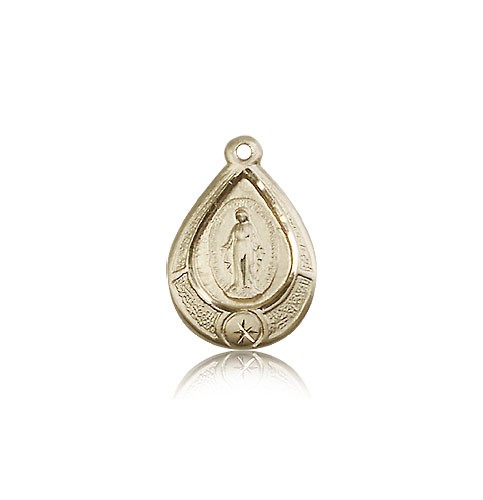 Miraculous Medal, 14 Karat Gold - 14 KT Yellow Gold