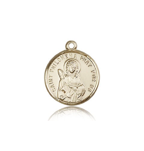 St. Philomena Medal, 14 Karat Gold - 14 KT Yellow Gold