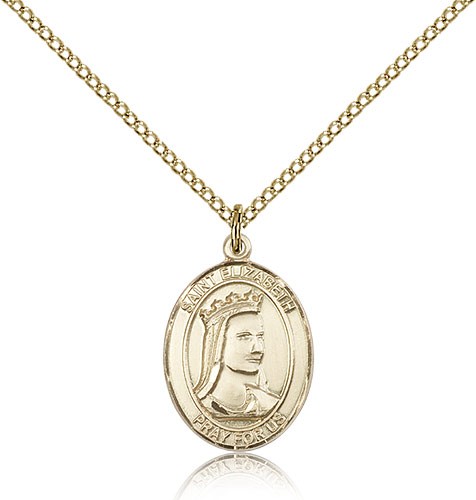 St. Elizabeth of Hungary Medal, Gold Filled, Medium - Gold-tone