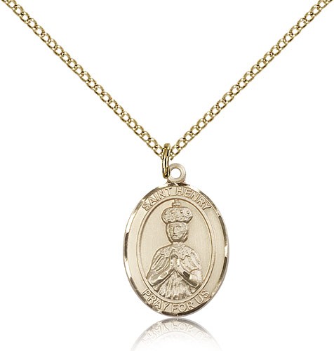 St. Henry II Medal, Gold Filled, Medium - Gold-tone