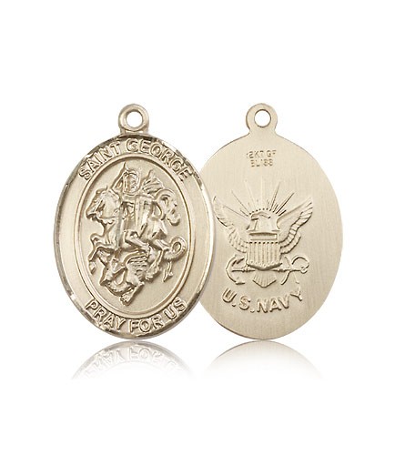 St. George Navy Medal, 14 Karat Gold, Large - 14 KT Yellow Gold