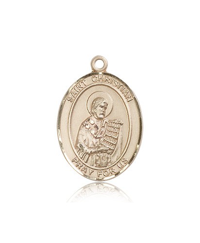 St. Christian Demosthenes Medal, 14 Karat Gold, Large - 14 KT Yellow Gold