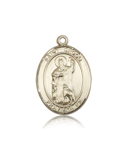 St. Drogo Medal, 14 Karat Gold, Large - 14 KT Yellow Gold