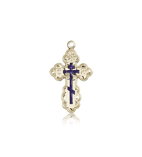 St. Olga Cross Pendant, 14 Karat Gold - 14 KT Yellow Gold