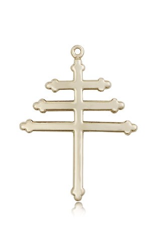 Marionite Cross Pendant, 14 Karat Gold - 14 KT Yellow Gold