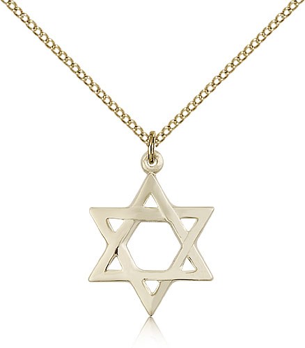 Star of David Medal, Gold Filled - Gold-tone