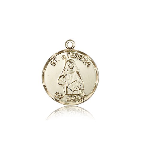 St. Theresa Medal, 14 Karat Gold - 14 KT Yellow Gold