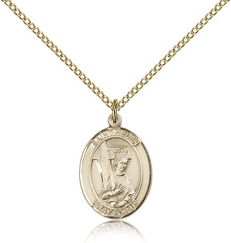 St. Helen Medal, Gold Filled, Medium - Gold-tone