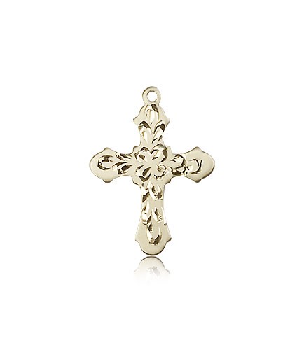 Cross Pendant, 14 Karat Gold - 14 KT Yellow Gold