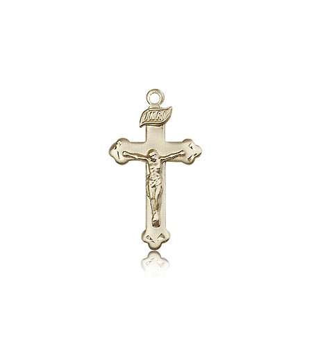 Crucifix Pendant, 14 Karat Gold - 14 KT Yellow Gold