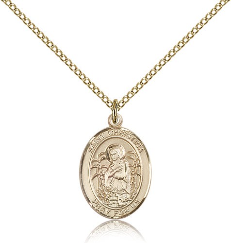 St. Christina the Astonishing Medal, Gold Filled, Medium - Gold-tone