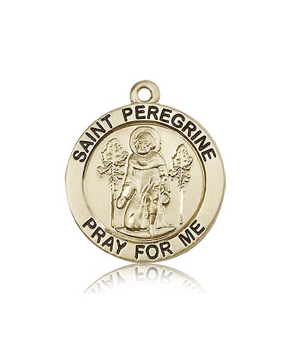 St. Peregrine Medal, 14 Karat Gold - 14 KT Yellow Gold