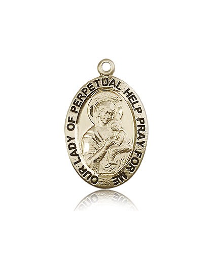 Our Lady of Perpetual Help Medal, 14 Karat Gold - 14 KT Yellow Gold