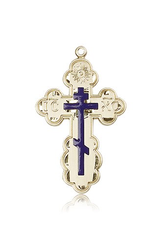 St. Olga Cross Pendant, 14 Karat Gold - 14 KT Yellow Gold