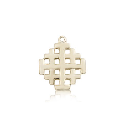 Jerusalem Cross Pendant, 14 Karat Gold - 14 KT Yellow Gold