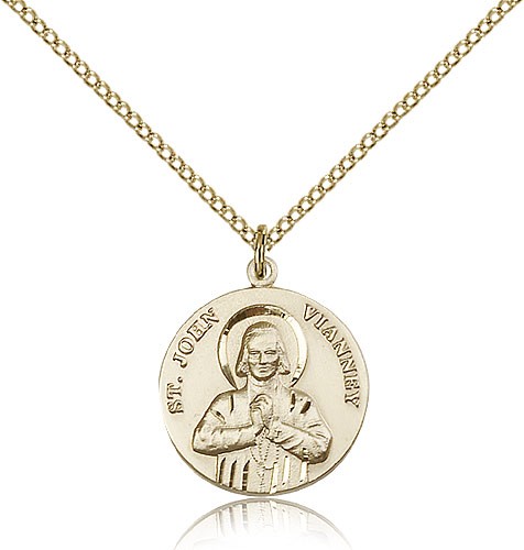 St. John Vianney Medal, Gold Filled - Gold-tone