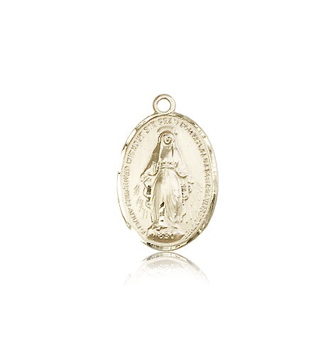 Miraculous Medal, 14 Karat Gold - 14 KT Yellow Gold