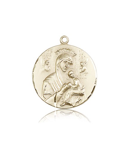 Our Lady of Perpetual Help Medal, 14 Karat Gold - 14 KT Yellow Gold