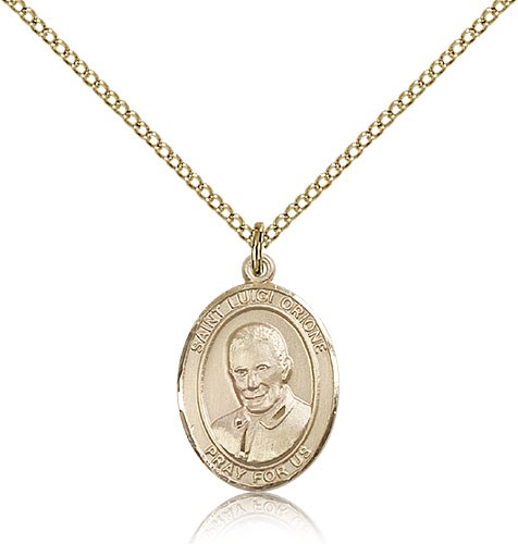 St. Luigi Orione Medal, Gold Filled, Medium - Gold-tone