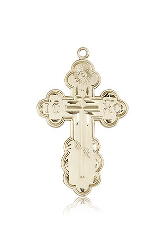 St. Olga Cross Pendant, 14 Karat Gold - 14 KT Yellow Gold