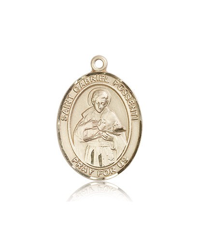 St. Gabriel Possenti Medal, 14 Karat Gold, Large - 14 KT Yellow Gold